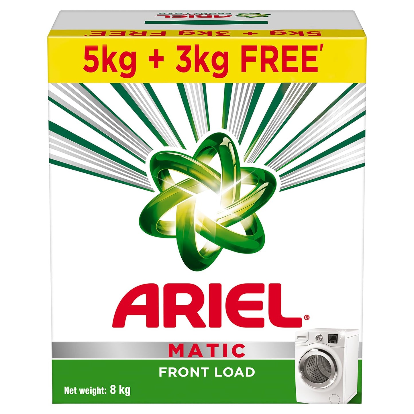 Ariel Matic Front Load Detergent Washing Powder - 5kg Plus 3kg