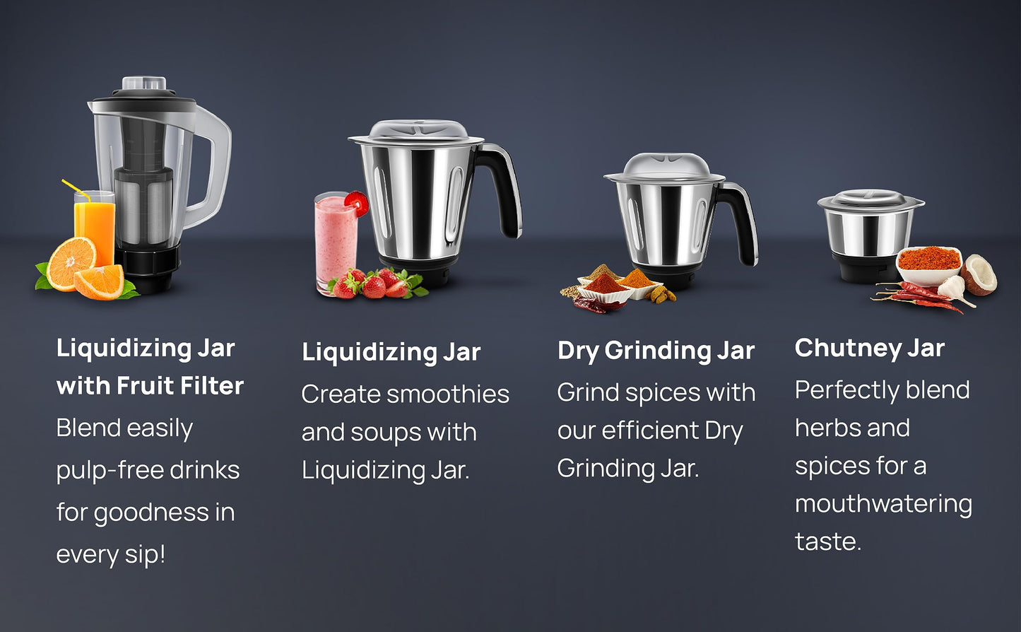 Wipro Elato FMG206 1000 Watt Mixer Grinder with 4 Jars,Heavy Duty 100% Copper Motor,Superfast Grinding,Stone Pounding Blade for Masala, 4 Jars Mixer Grinder 1000 Watt, 5 Years Motor Warranty, Black