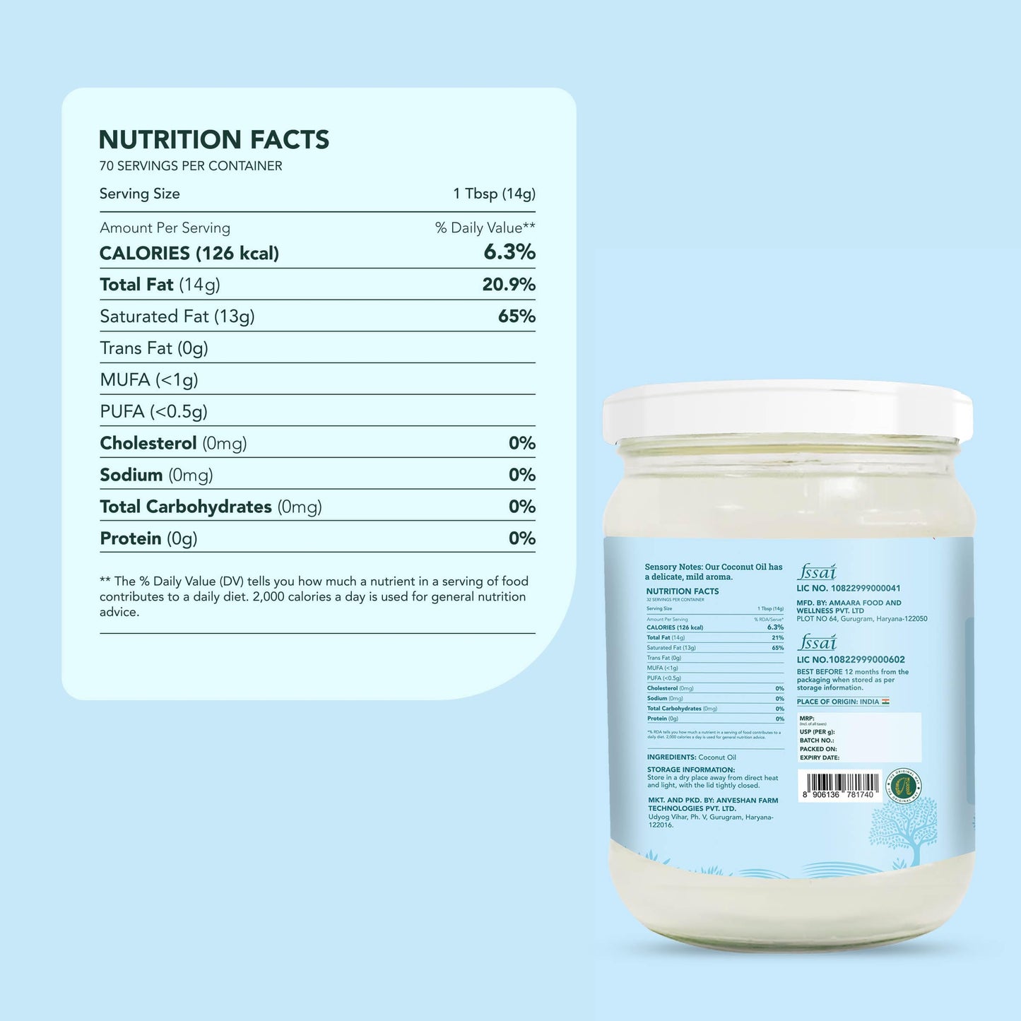 Anveshan Cold Pressed Virgin Coconut Oil 500ML | Glass Jar | Virgin Coconut Oil for Cooking | Virgin Coconut oil for massage | 100% Pure, Natural,Chemical-Free & Edible Coconut Oil | For Cooking, Skin & Hair Health, Oil Pulling