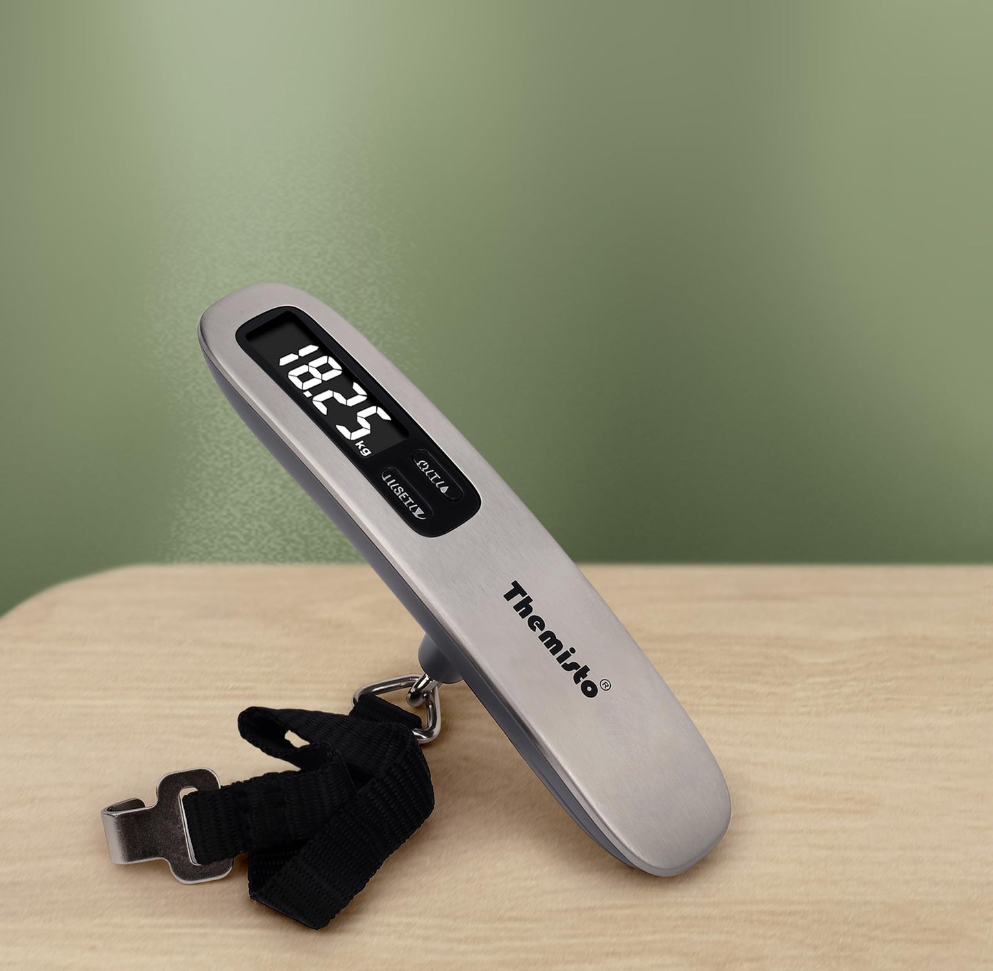 Themisto TH-WS10 Digital Luggage Scale with Target Value Setting (50kg), Silver