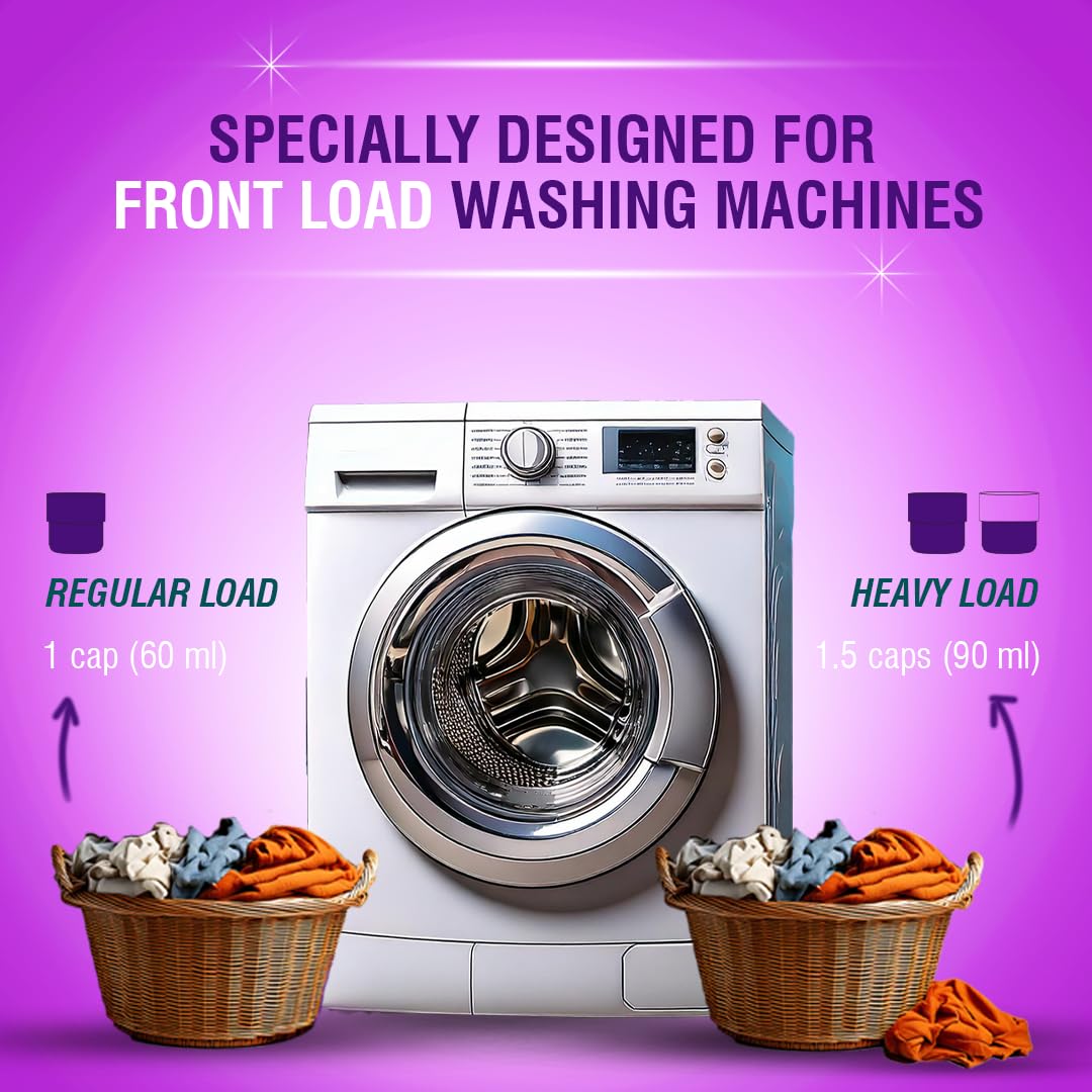 Beco Matic-Front Load Natural Laundry Liquid Detergent| 2 Litre Super Value Refill | Natural Formula for Tough Stain Removal & Fabric Care | No Harsh Chemicals | 100% Ecofriendly