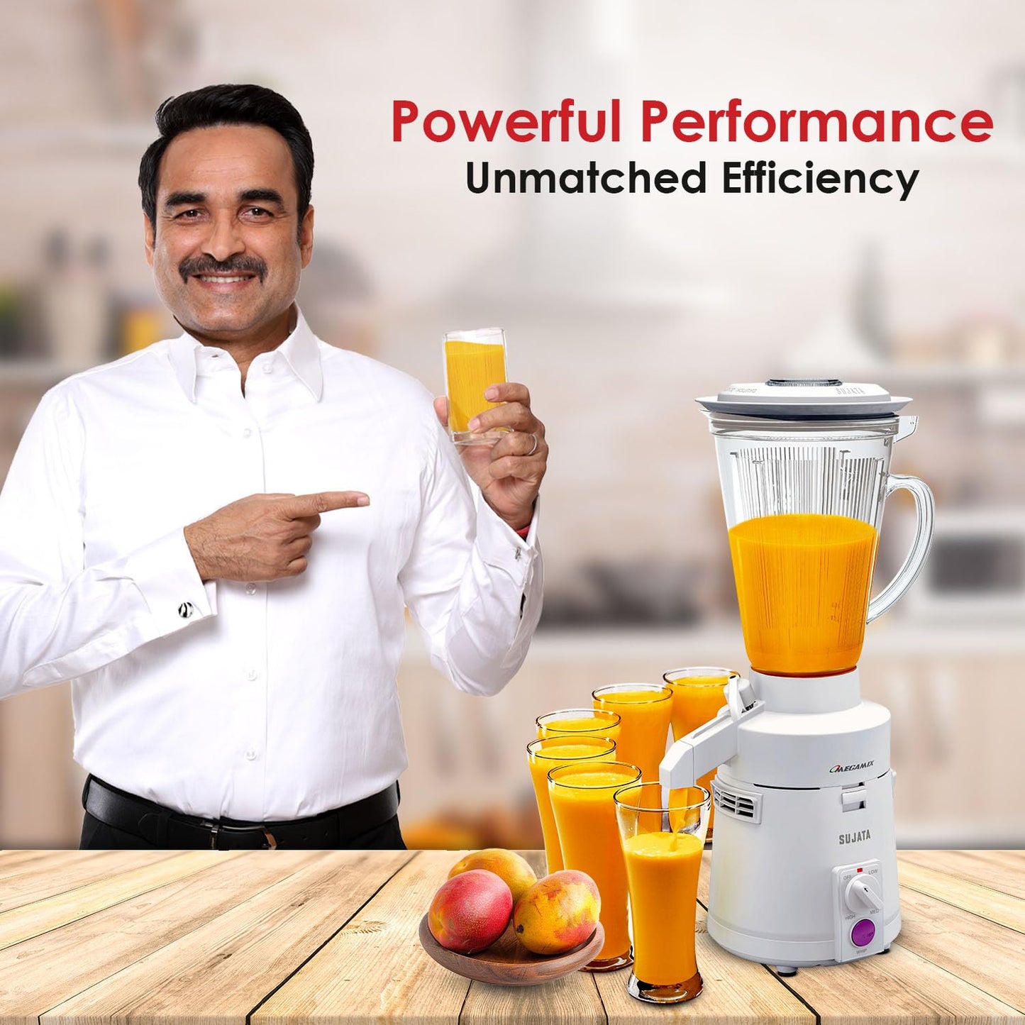 Sujata Megamix 900 Watts Mixer Blender | 22000 Rotations Per Min | 90 Minutes Continuous Running | Versatile Jar 3000 ml