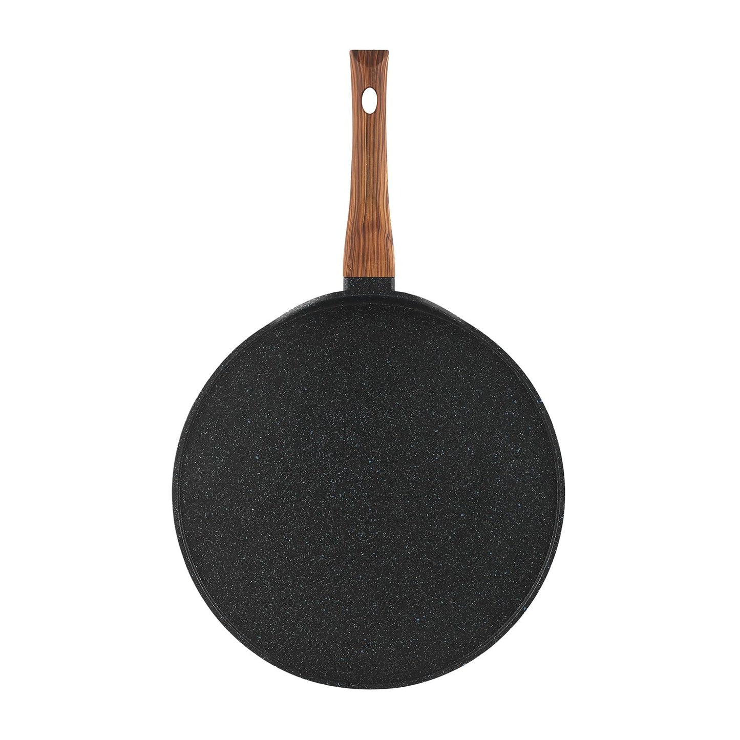 Vinod Zest Plus Die Cast Aluminium Non Stick Tawa - 28 cm | Roti / Paratha / Dosa Tawa with Wooden Handle | 5mm Thick | Induction and Gas Base | 2 Year Warranty
