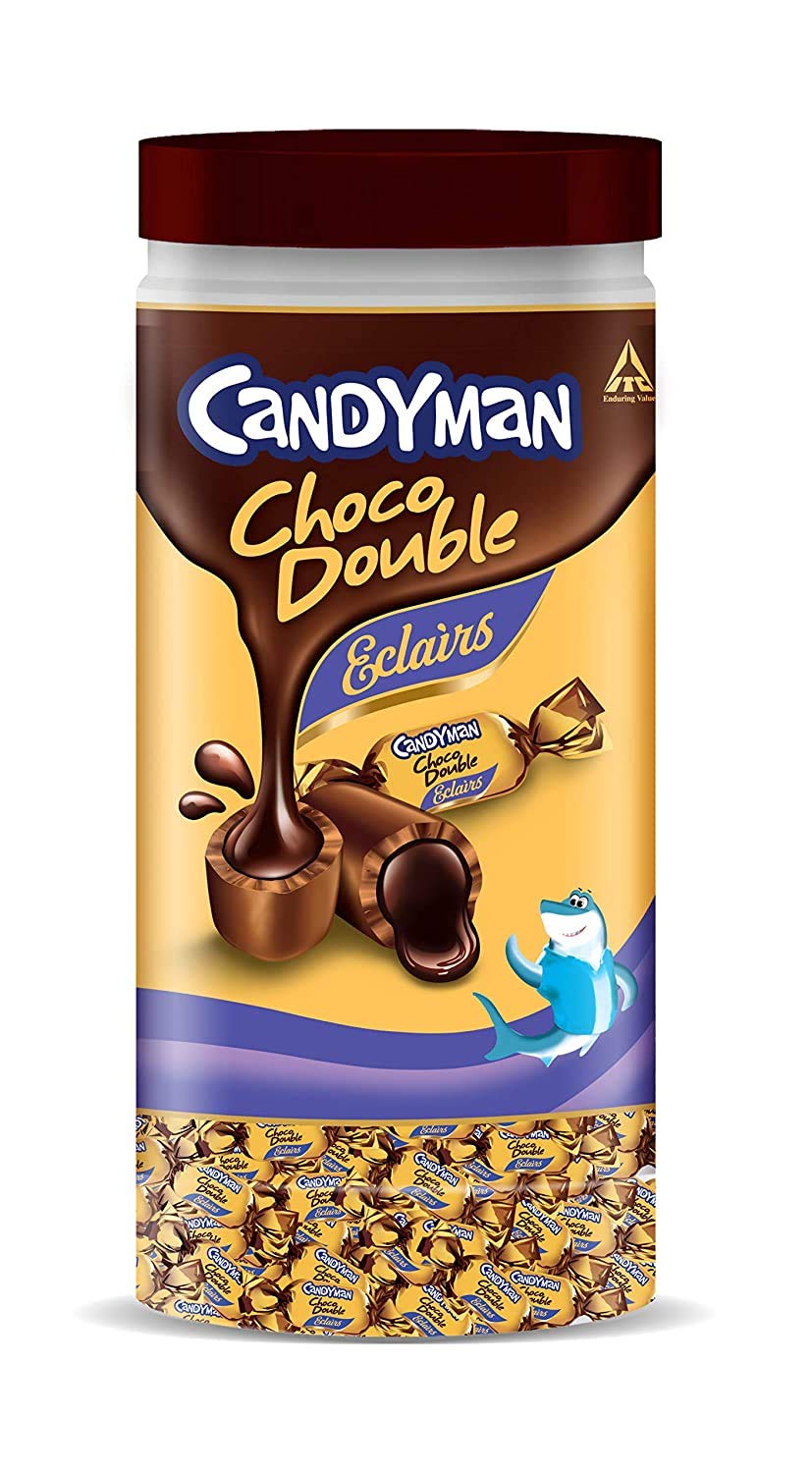Candyman Choco Double Eclairs, 875g + ( Candyman Choco Vanilla, 385g )