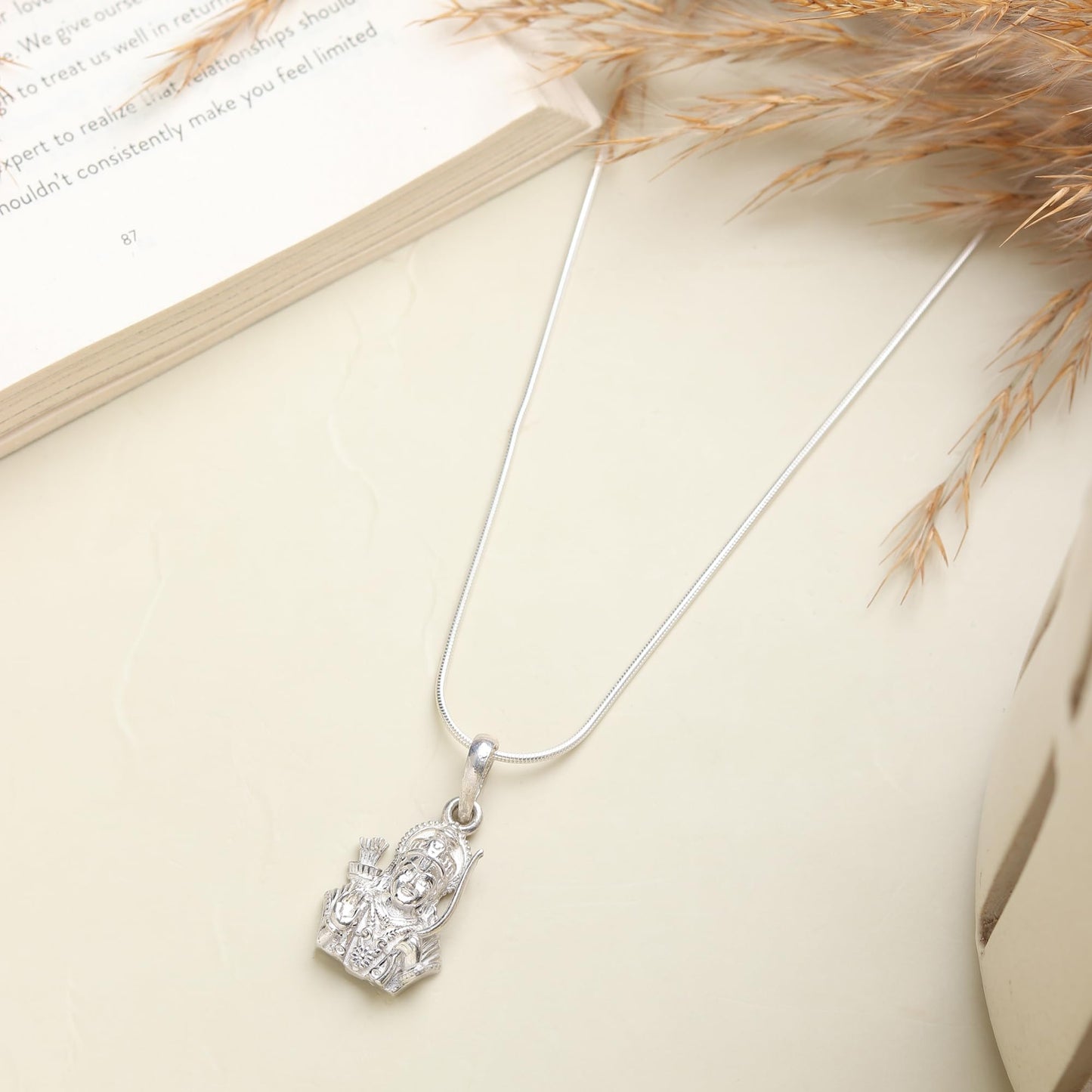 Akshat Sapphire Sterling Silver (92.5% purity) God Ram Ji Pendant for Men & Women Pure Silver Bhagwan Shri Ram Locket for Good Health & Wealth