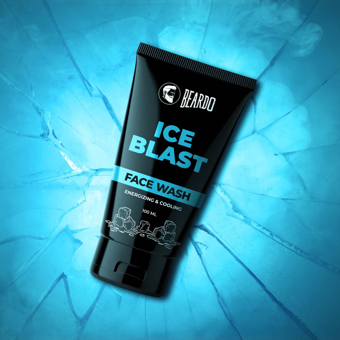 BEARDO Ice Blast Cooling Facewash for Men, 100 ml | INSTANT Icy freshness | Aloe Vera Face wash, Vitamin E & Menthol for cool lock technology | Refreshing & Hydrating facewash