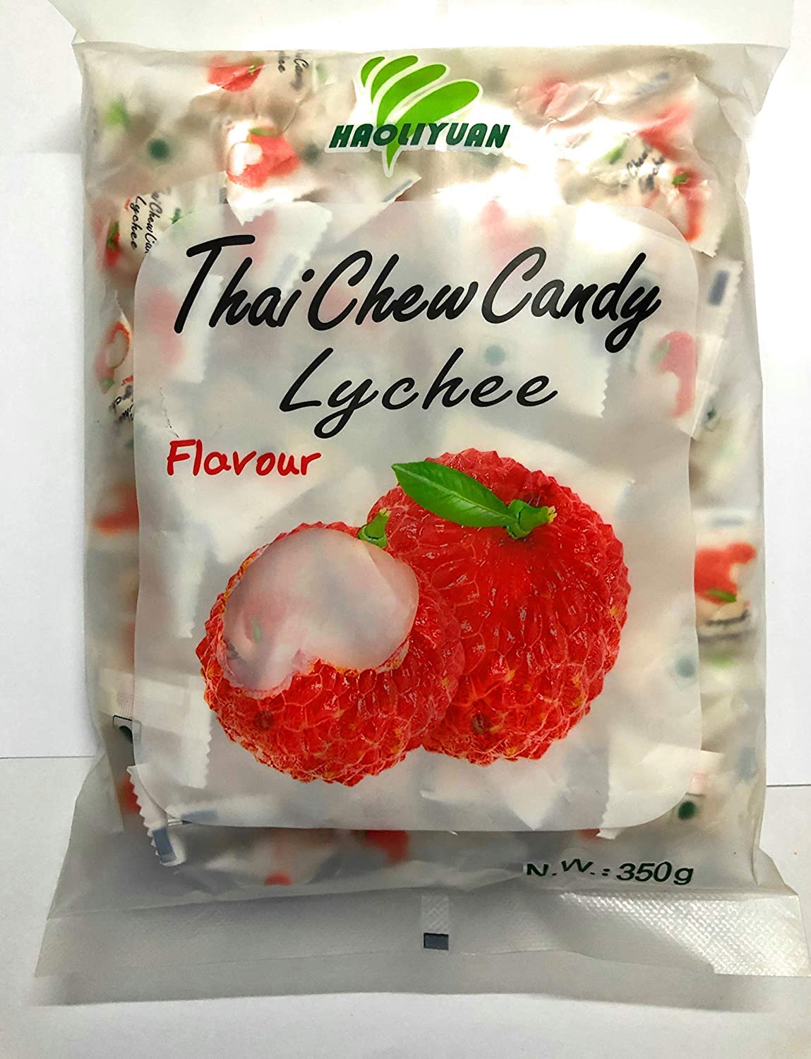 3x Haoliyuan Thai Chew Lychee Flavour Candy - 350g each - 300pcs total - Pack of 3