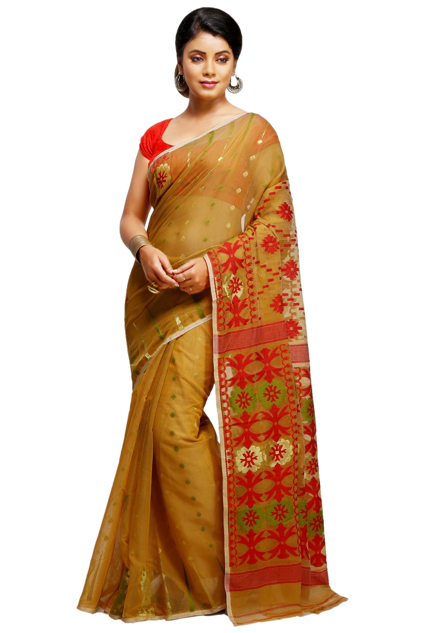 BENGAL HANDLOOM Exclusive Women's Soft Dhakai Traditional Jamdani Sarees