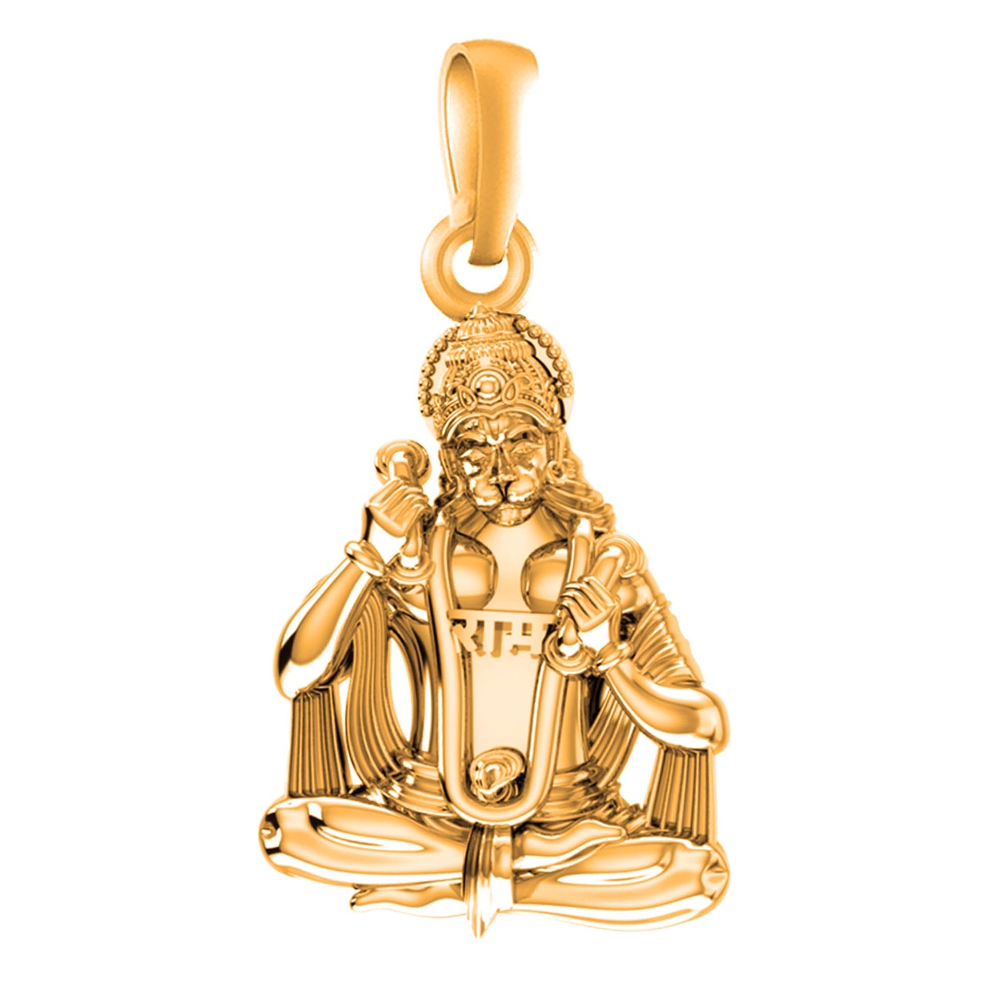 AKSHAT SAPPHIRE 925 Sterling Silver 22k Gold Plated God Hanuman Pendant Lord Bajrang Bali Locket for Men and Women