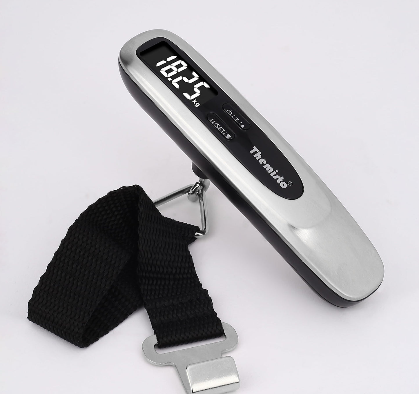 Themisto TH-WS11 Digital Luggage Scale with Target Value Setting (50kg), Silver