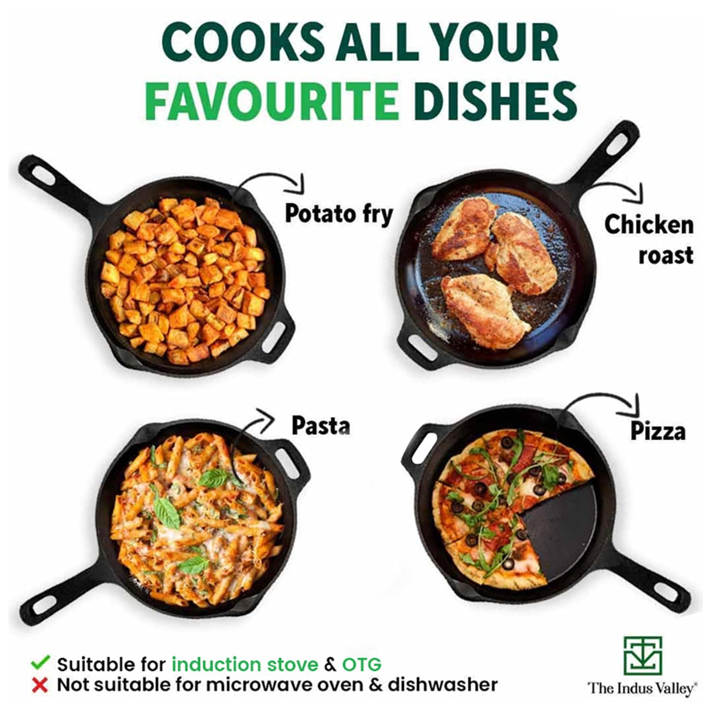 The Indus Valley Super Smooth Cast Iron Fry Pan/Skillet With Long Handle|Medium,25.4Cm/10Inch,1.7Ltr,2.4Kg|Induction Friendly|Nonstick Pre-Seasoned,100% Pure & Toxin Free,No Chemical Coating,Black