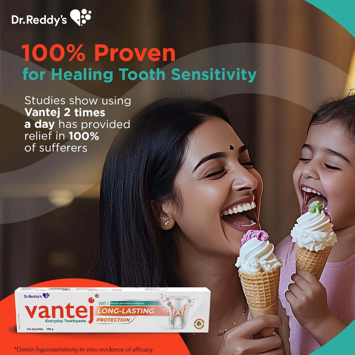 Vantej Tooth Sensitivity Toothpaste - 100g, White