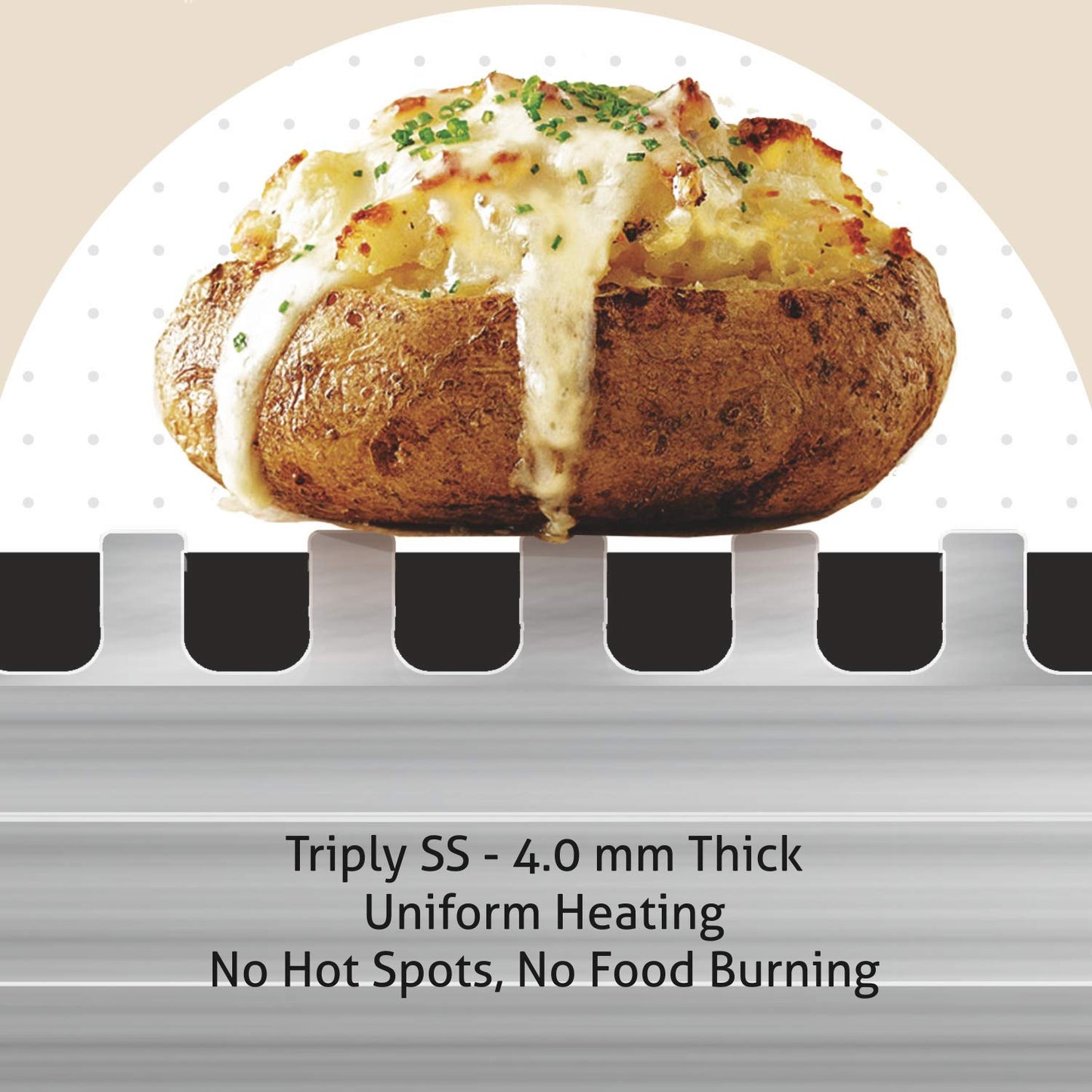 Alda Nero Tri-Ply Stainless Steel Non-Stick Crepe Pan 30 cm