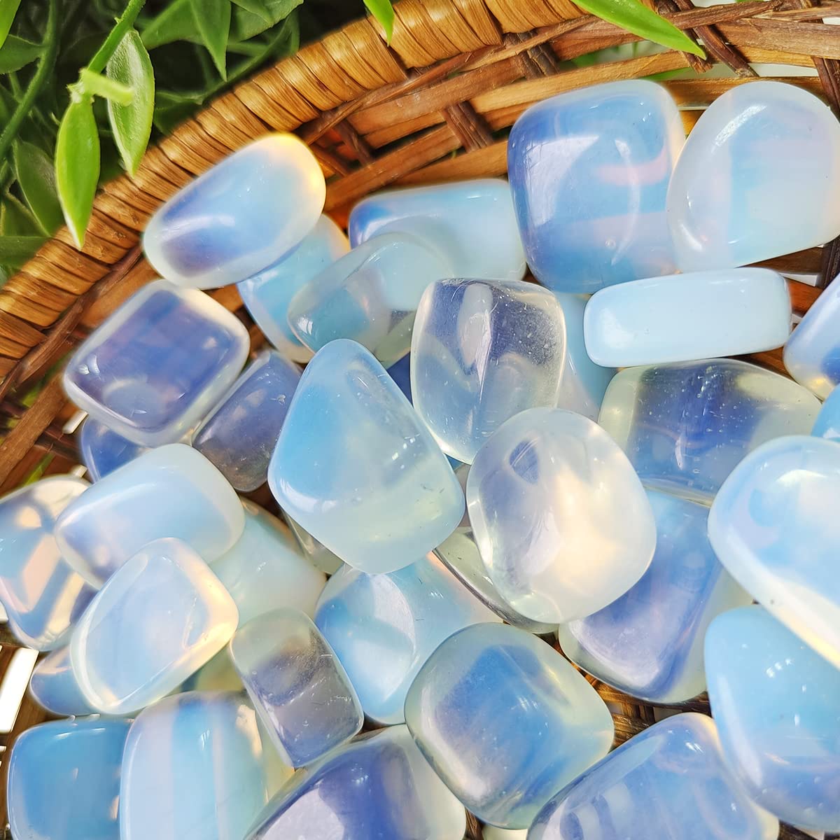 9Dzine Opalite Crystal Stone 100 Gm Natural Raw Tumble Stones Opalite Tumbled Gemstone Pebble for Reiki Healing Vastu Correction Aquarium Stones Crystal at Home Décor