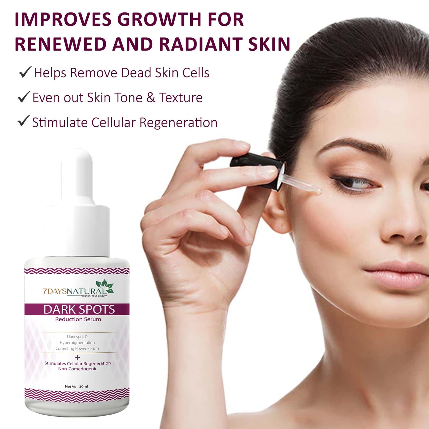 7 DAYS Dark Spots Serum for Men & Women | Daily Face Serum for Glowing Skin, Oily Skin & Dark Spots(30 Ml)