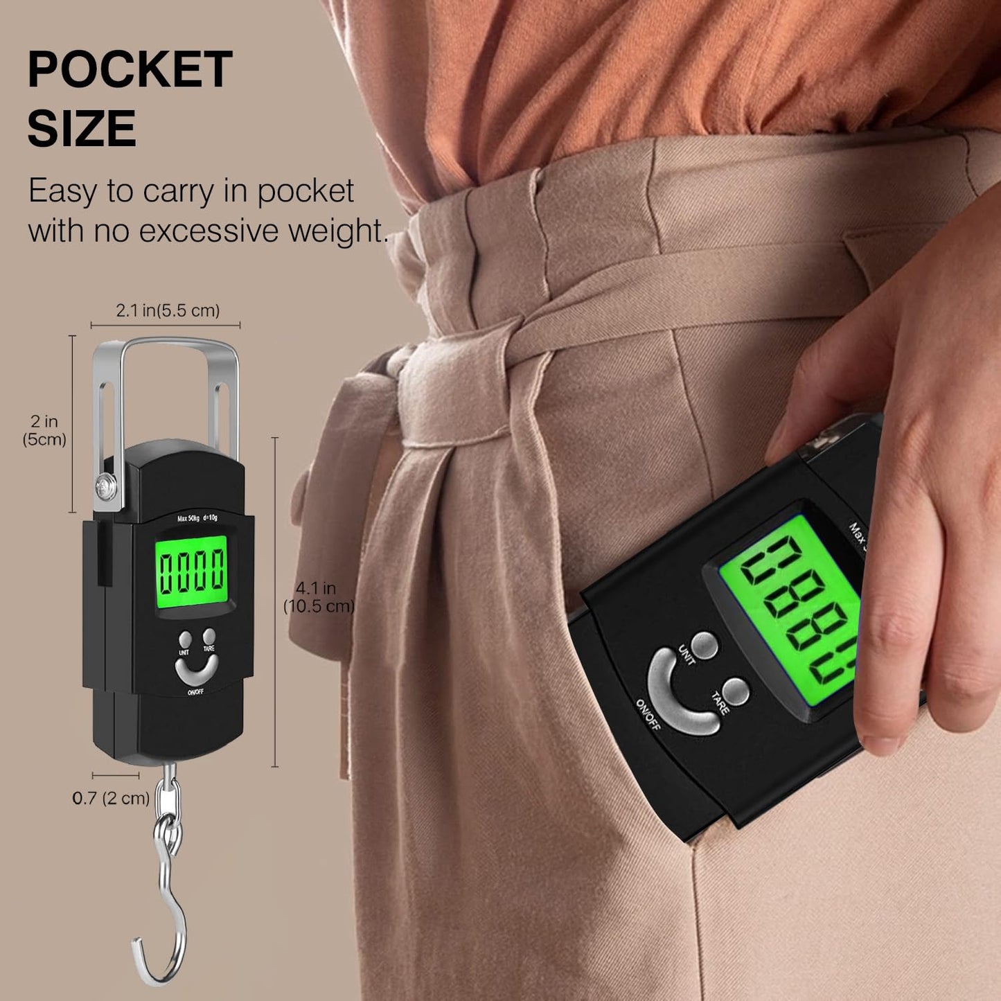 Bulfyss by UrbanFix Electronic 50Kgs Digital Luggage Weighing Scale - Black | Bag Weighing Scale for Luggage | Spring Balance | Weight Machine for Luggage