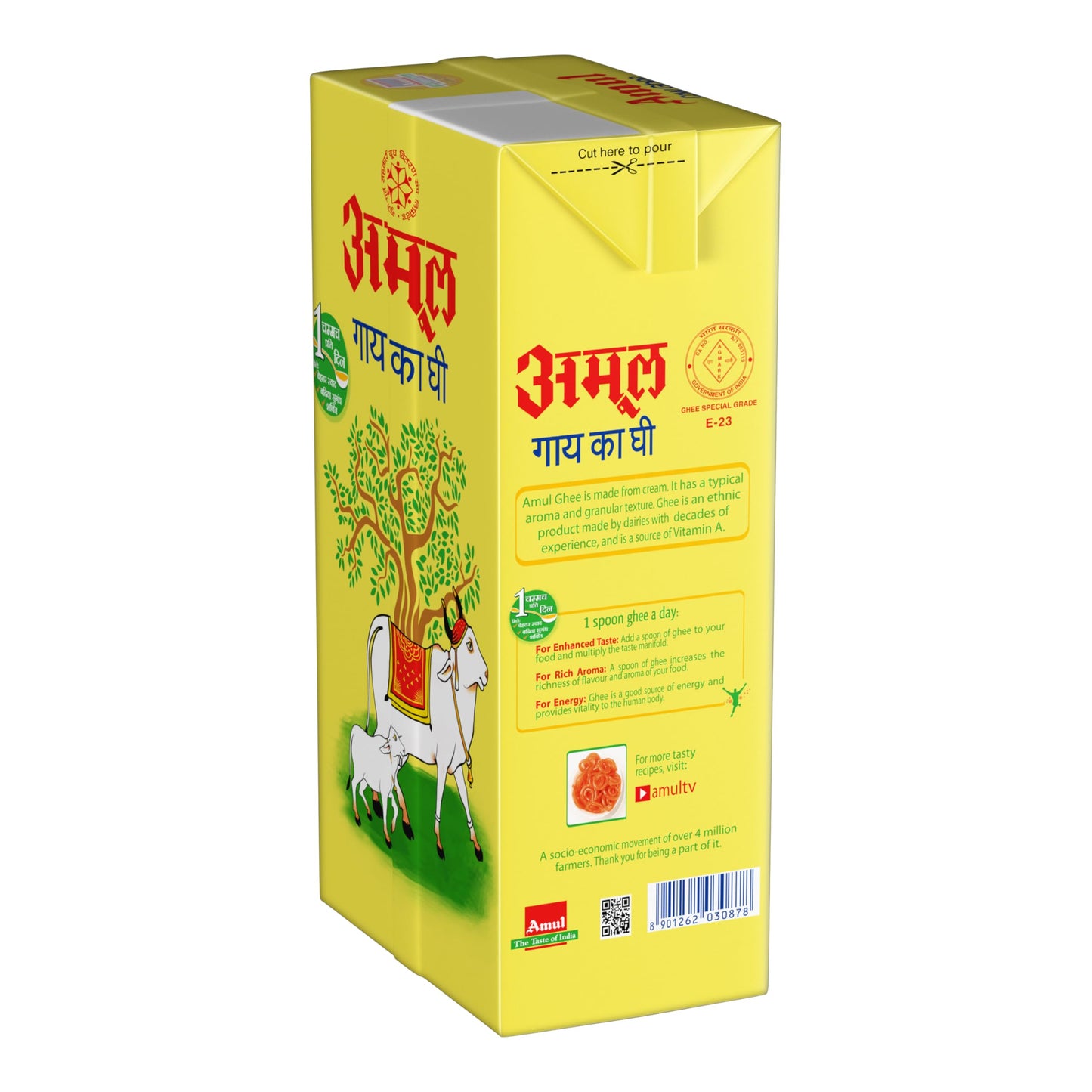Amul Cow Ghee, 1 Liter Tetra Pk