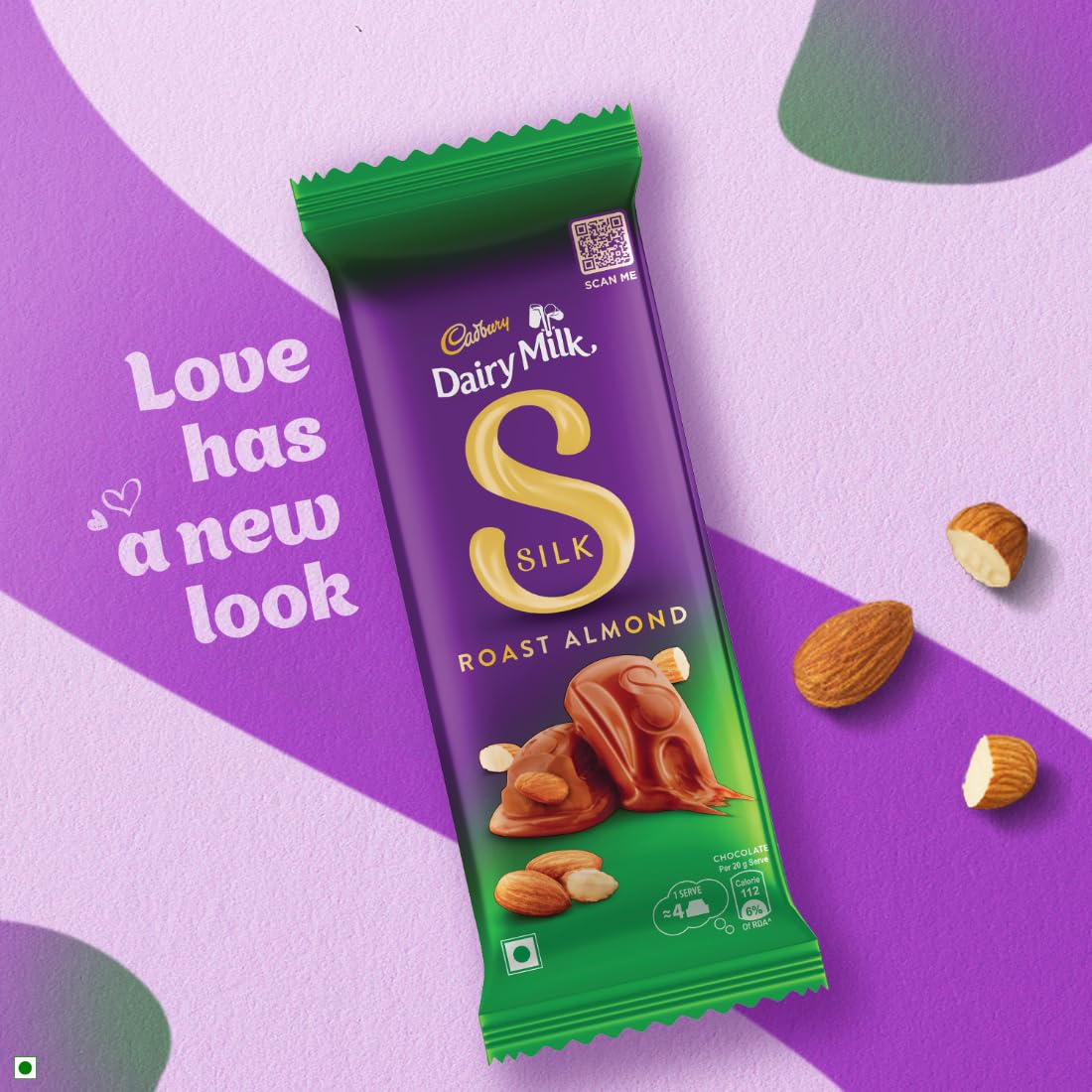 Cadbury Dairy Milk Silk Roast Almond Valentine's Gift Pack Chocolate Bars, 58 g
