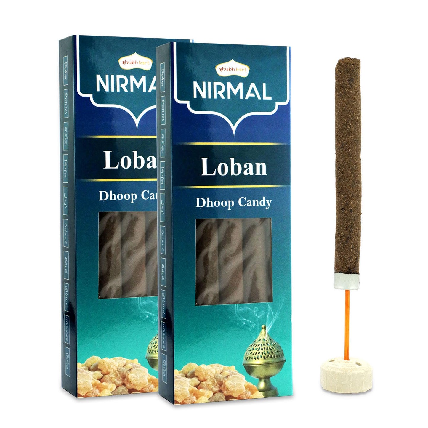 Shubhkart Nirmal Loban Dhoop Candy 10N (Pack of 2) Natural Organic Dual Fragrance Dry Dhoop Stick for Pooja, Meditation, Festivals and Spiritual Events (10N x 2)
