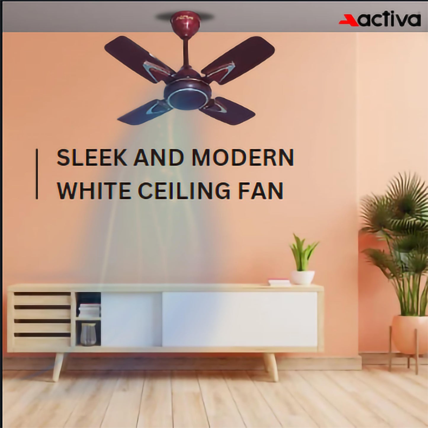 ACTIVA 850 RPM HIGH Speed Galaxy-1 (600 MM) 4 Blades Anti dust coating Ceiling Fan with 2 Years Warranty (Deco Brown)