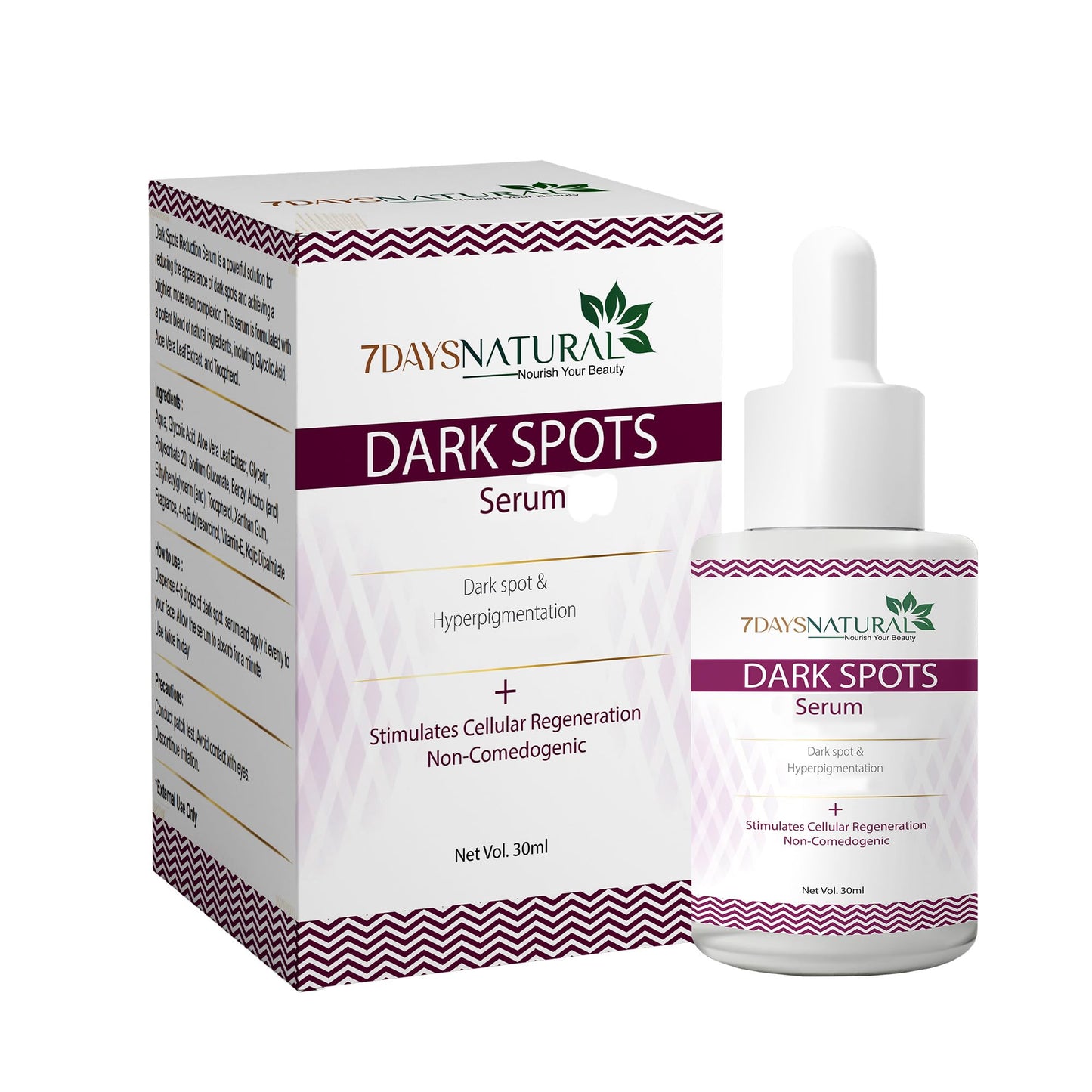 7 DAYS Dark Spots Serum for Men & Women | Daily Face Serum for Glowing Skin, Oily Skin & Dark Spots(30 Ml)