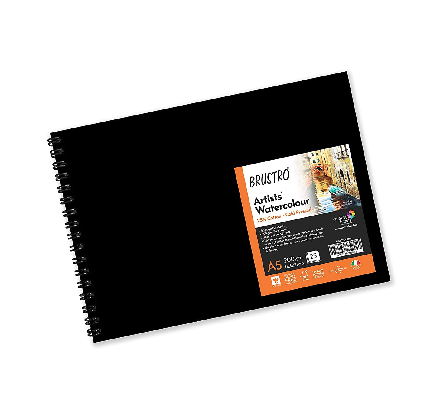 Brustro Watercolour Ink Set A of 6 x 15ml (6 Shades with Free Watercolour A5 Wiro Journal Worth Rs 399