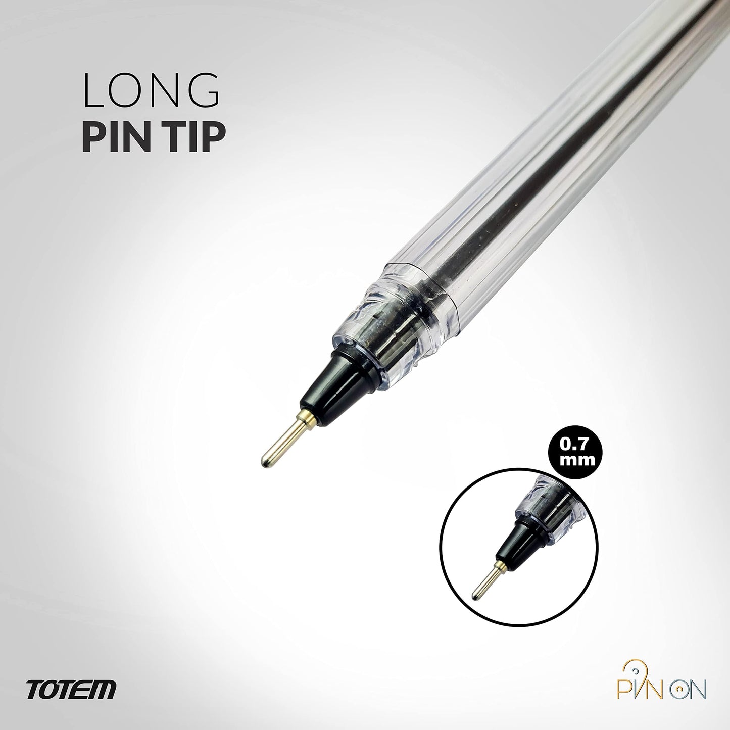 TOTEM Pin On Ball Pens | 60 Blue Ink Pens | 0.7 mm Tip | Comfortable Grip | Pens Combo Pack | Best Pens for Writing | Perfect for KIds