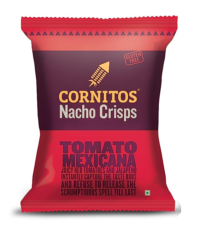 50x Cornitos Nachos Crisps, Tomato Mexicana, Pack of 50 -55g each