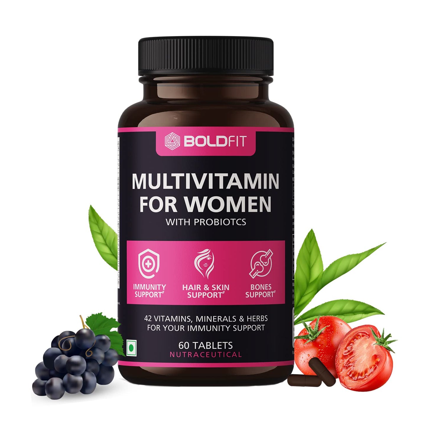 Boldfit Multivitamin For Women Tablets With Probiotics - 60 Tablets