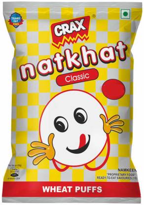 25x CRAX Natkhat Classic Wheat Puffs - 63g (Pack of 25)