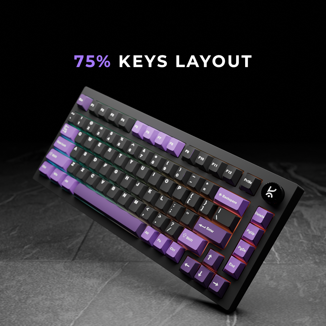 Swarm Black Purple Wireless Gaming Keyboard