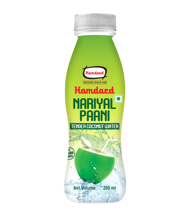 25x Hamdard Tender Coconut Water/Nariyal Paani - Natural, Refreshing Drink, 200 ml (Pack of 25)