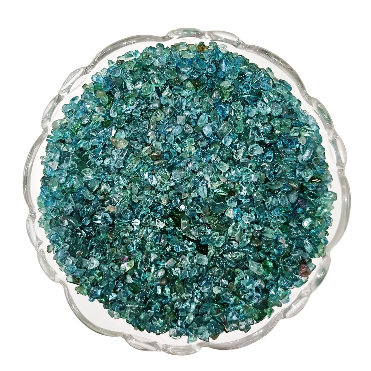 9Dzine Healing Crystal Chips for Vastu Natural Blue Apatite Stone 50 Gm Blue Apatite Crystal Stone Chips Dust Raw Rough Stone for Reiki Healing Meditation