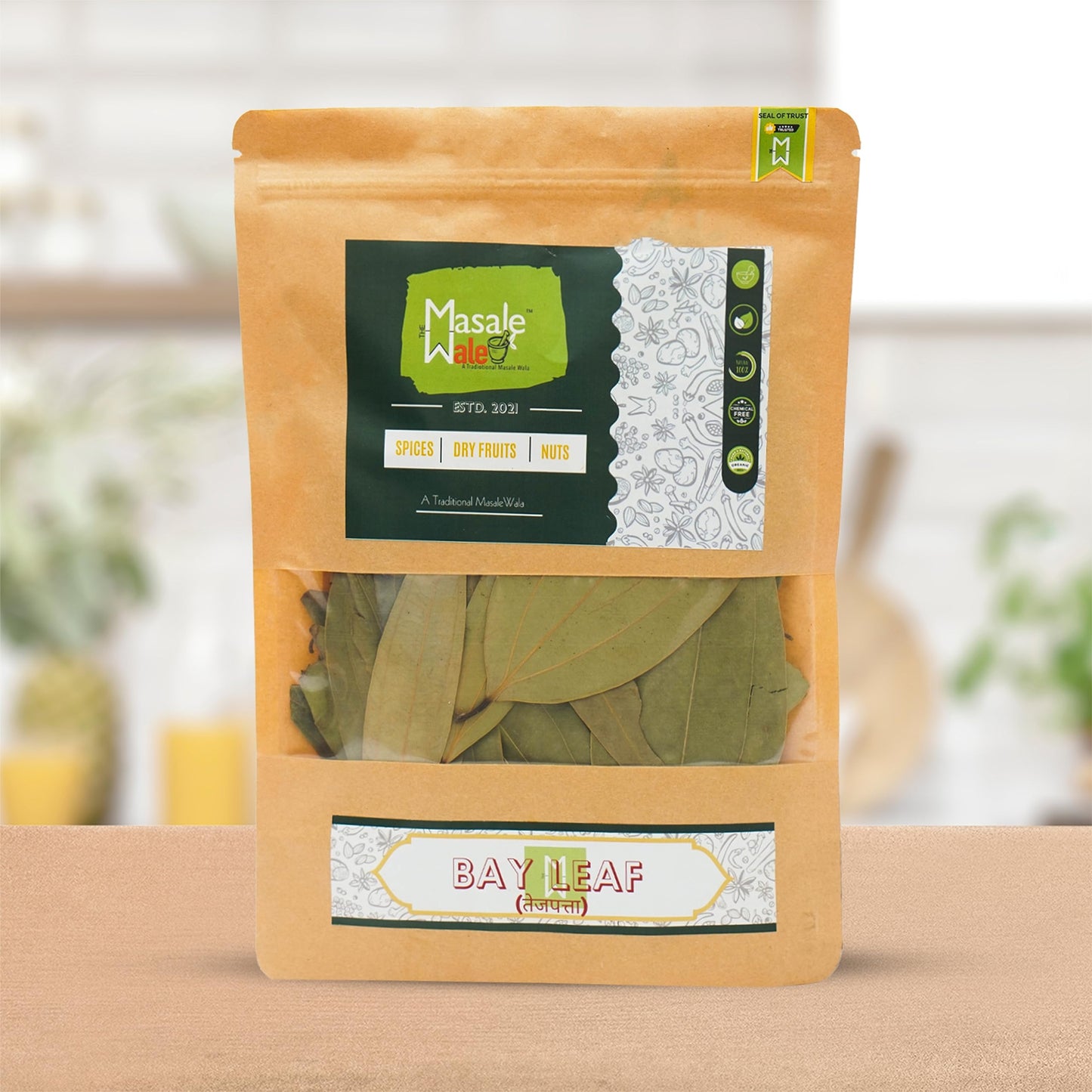 The Masalewale's Bay Leaf | Tejpaan/Tejpatta Whole | Authentic Tejpatta | 100% Natural | Fresh | Organic | Hand Picked | Grade A | Export Quality | Dried | Indian Spice And Herbs (100)