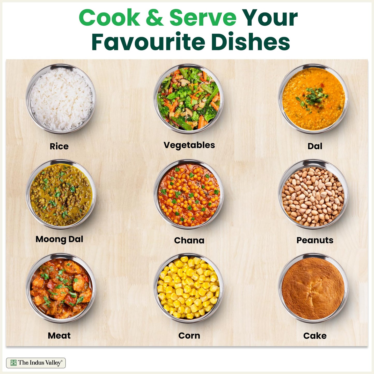 The Indus Valley Stainless Steel Separator Set for 3ltr Pressure Cooker | 5.5 inch, 1.9 ltr, 2-Tier | 100% Toxin Free, No Chemical coating