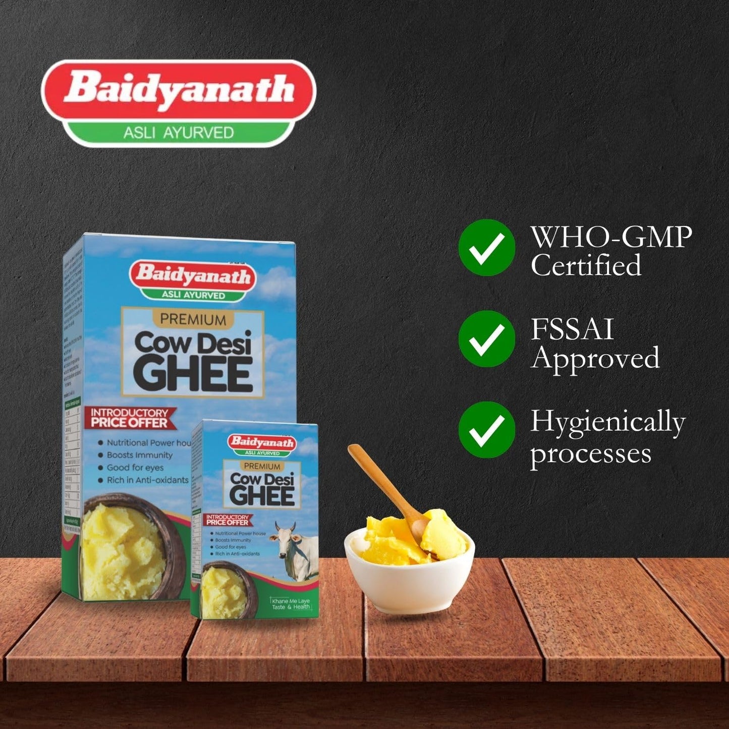 Baidyanath Cow Desi Ghee for Better Digestion and Immunity | | Naturally improves digestion and boosts immunity | 1L