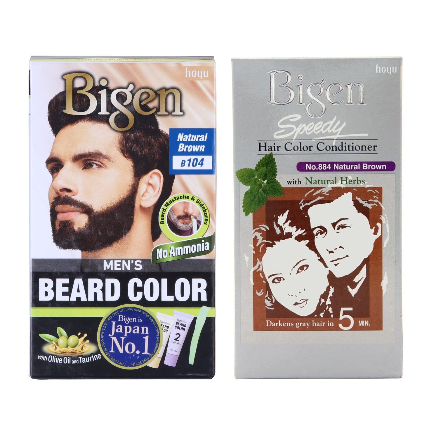 Bigen Beard Brown Color 104 & Speedy Color 884 Pack Of 2