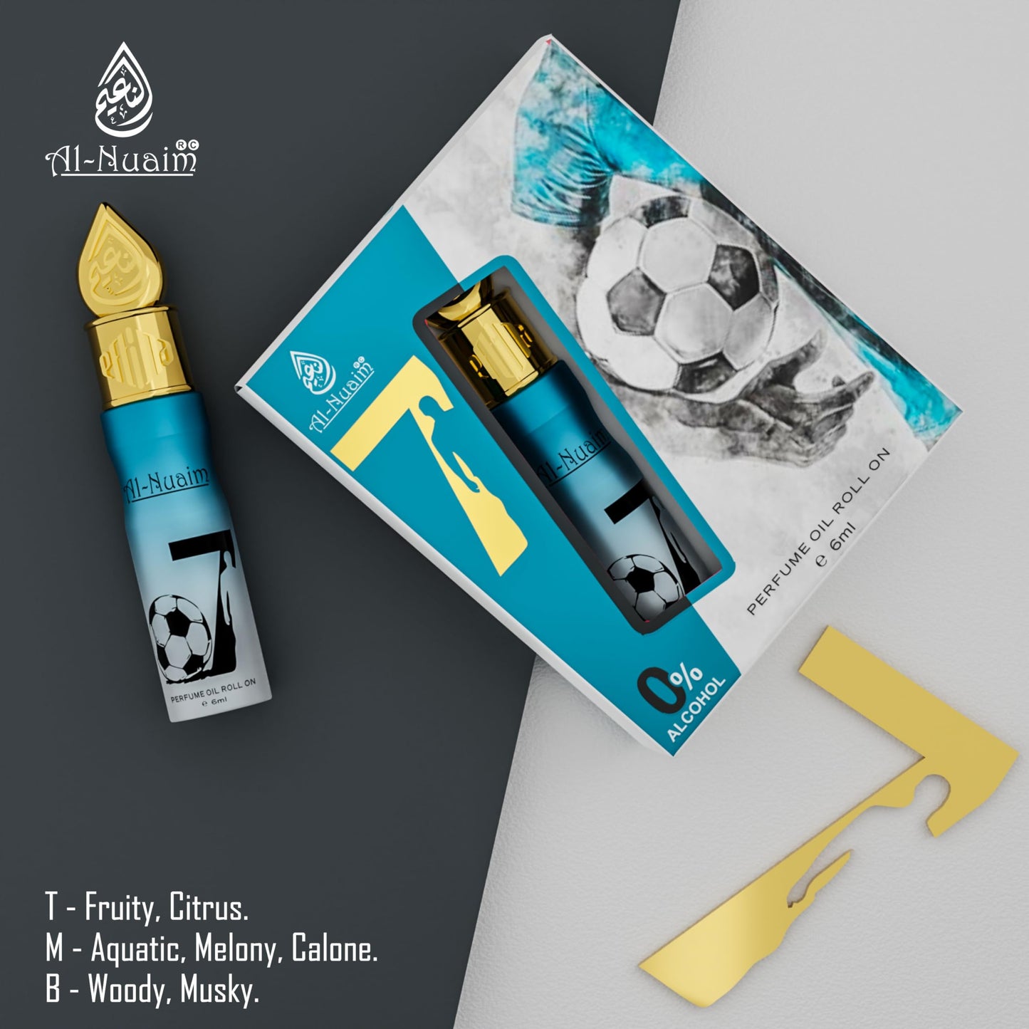 Al-Nuaim® 07 Attar Roll On - 6ML | Unisex Attar | Exquisite Alcohol-Free Aromatic Fragrance Oil for Lasting Elegance and Charm