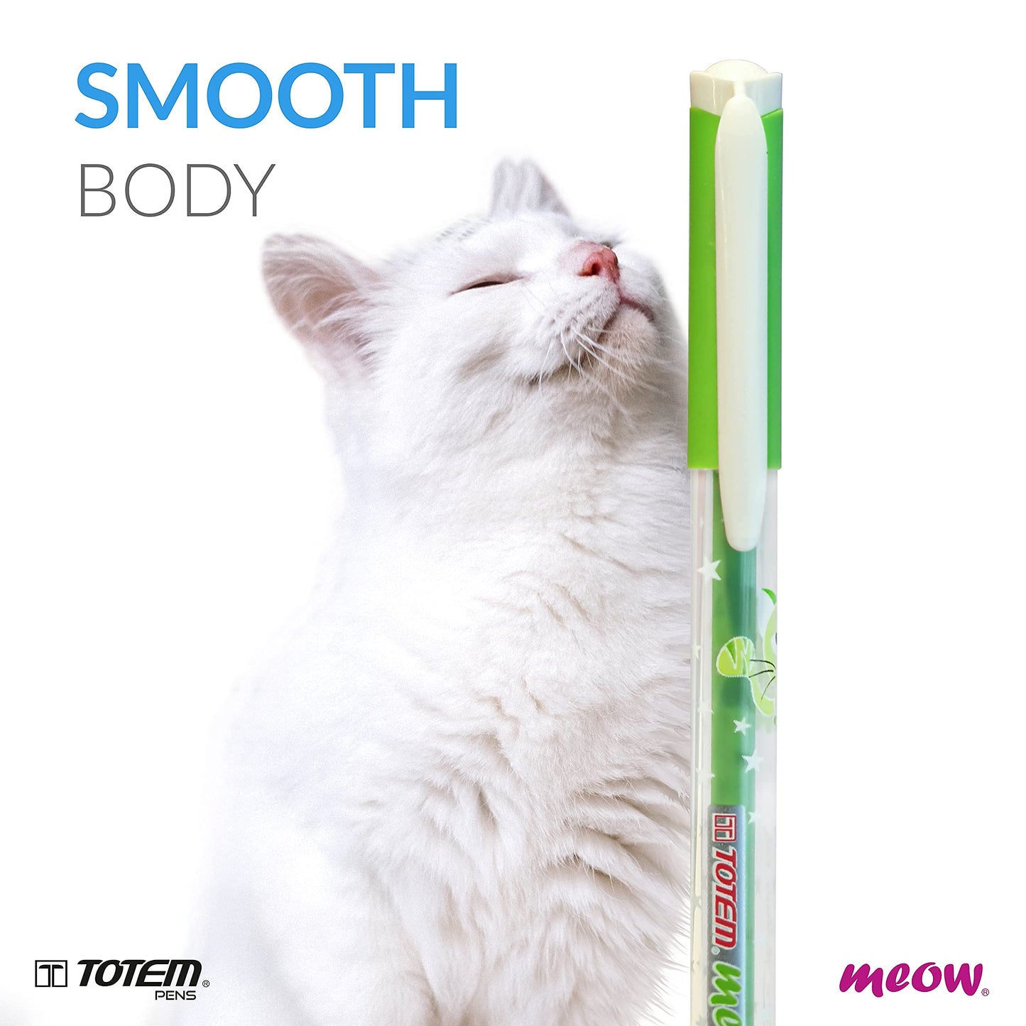 TOTEM Meow Ball Pens | 20 Blue Ink Pens | Theme of Cats Lovers | 0.7 mm Tip | Cute & Stylish Body | Ideal for School,Office & Business | Pens for Writing | Stationery Items | Stick