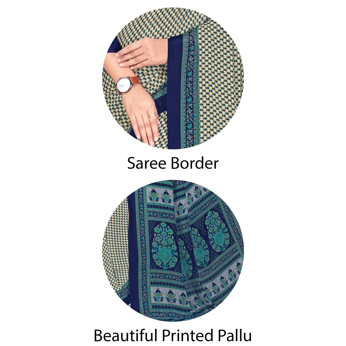 Vimla Women's Beige Crepe Silk Uniform Saree with Blouse (Beige; 1305_AC_Free Size)