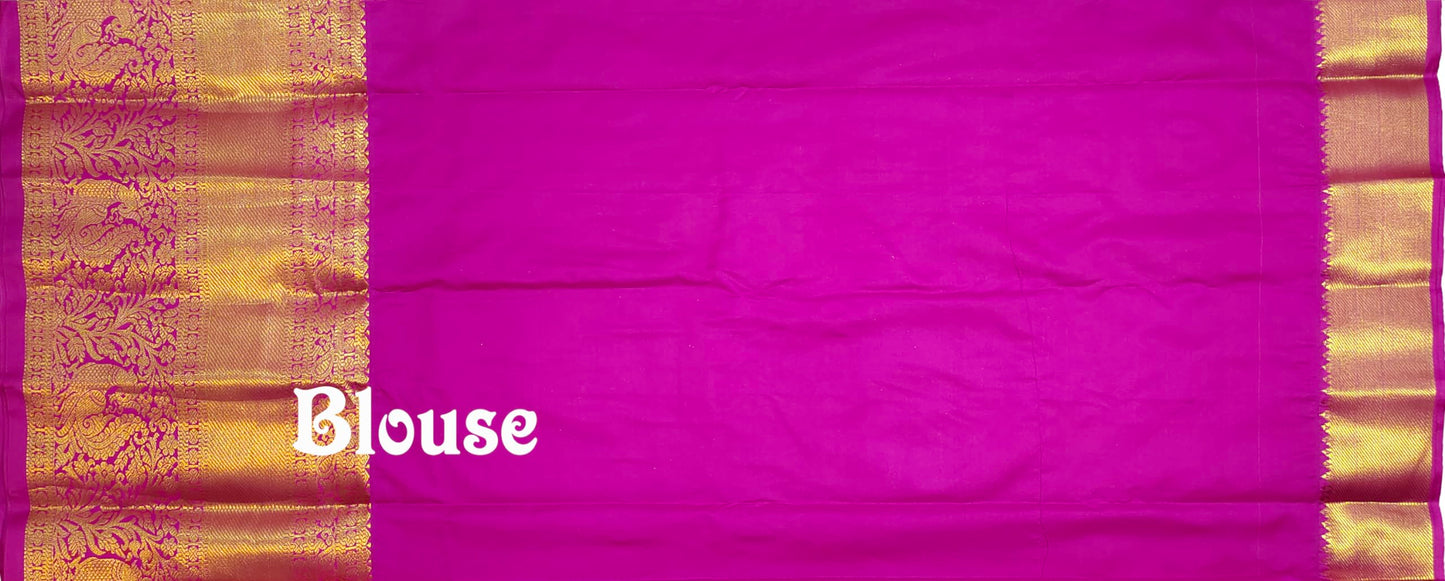 SREE KUMARAN Women's Kanchipuram Silk Pure Pattu Sarees With Blouse (VSK369-1)