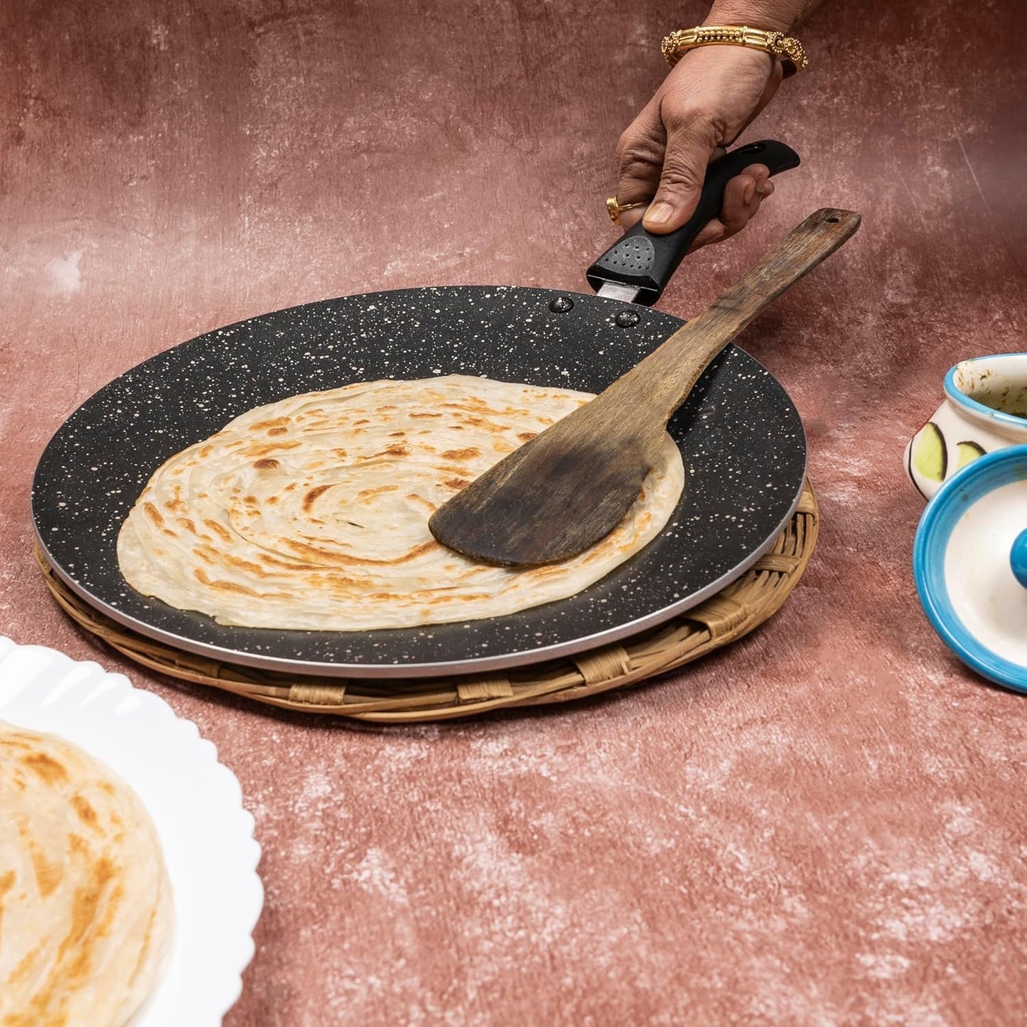 Senora Hammerton Coated Nonstick Concave Tawa 280 MM I PFOA Free I Induction Bottom I 100% Pure & Toxin-Free I Food Grade Surface I Gas Stove Compatible