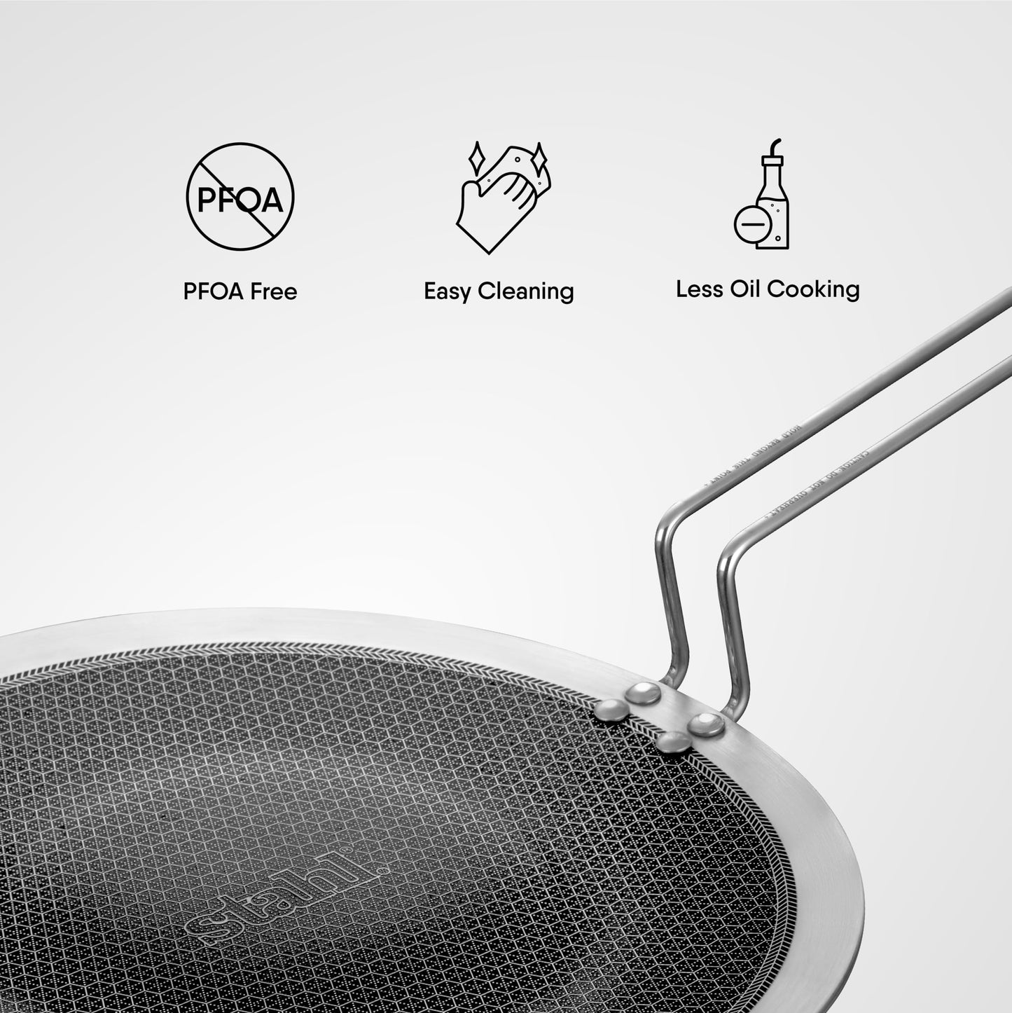 Stahl Artisan Hybrid Triply Roti Tawa, Tawa Induction Base, Non Stick Pan, Stainless Steel Scratch Resistant Roti Tava, 25 cm