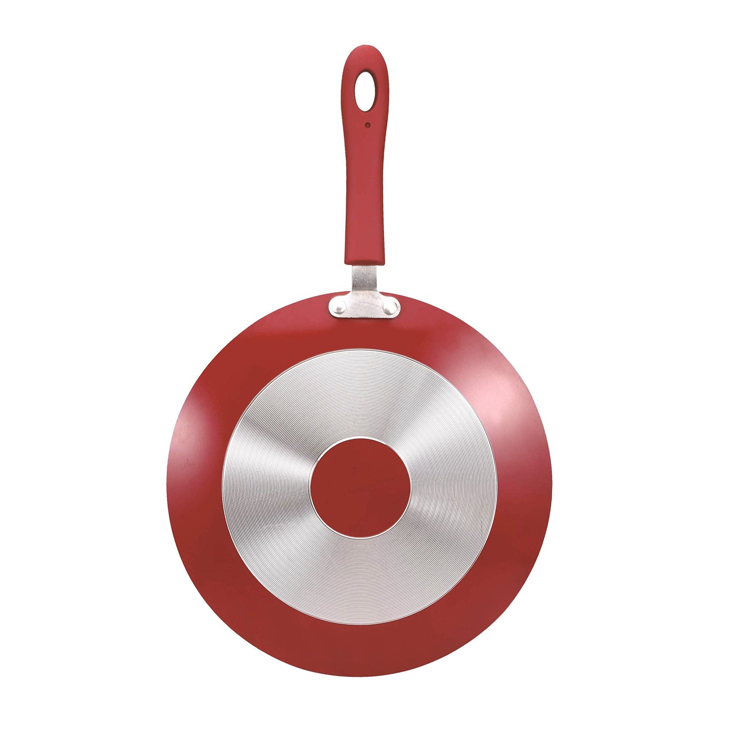 Bergner Bellini Plus 5 Layer Marble Non Stick Concave Tawa/Roti Tawa, 30 cm, Soft Touch Handle, Food Safe (PFOA Free), Thickness 4mm, 1 Year Warranty by Bergner, Red