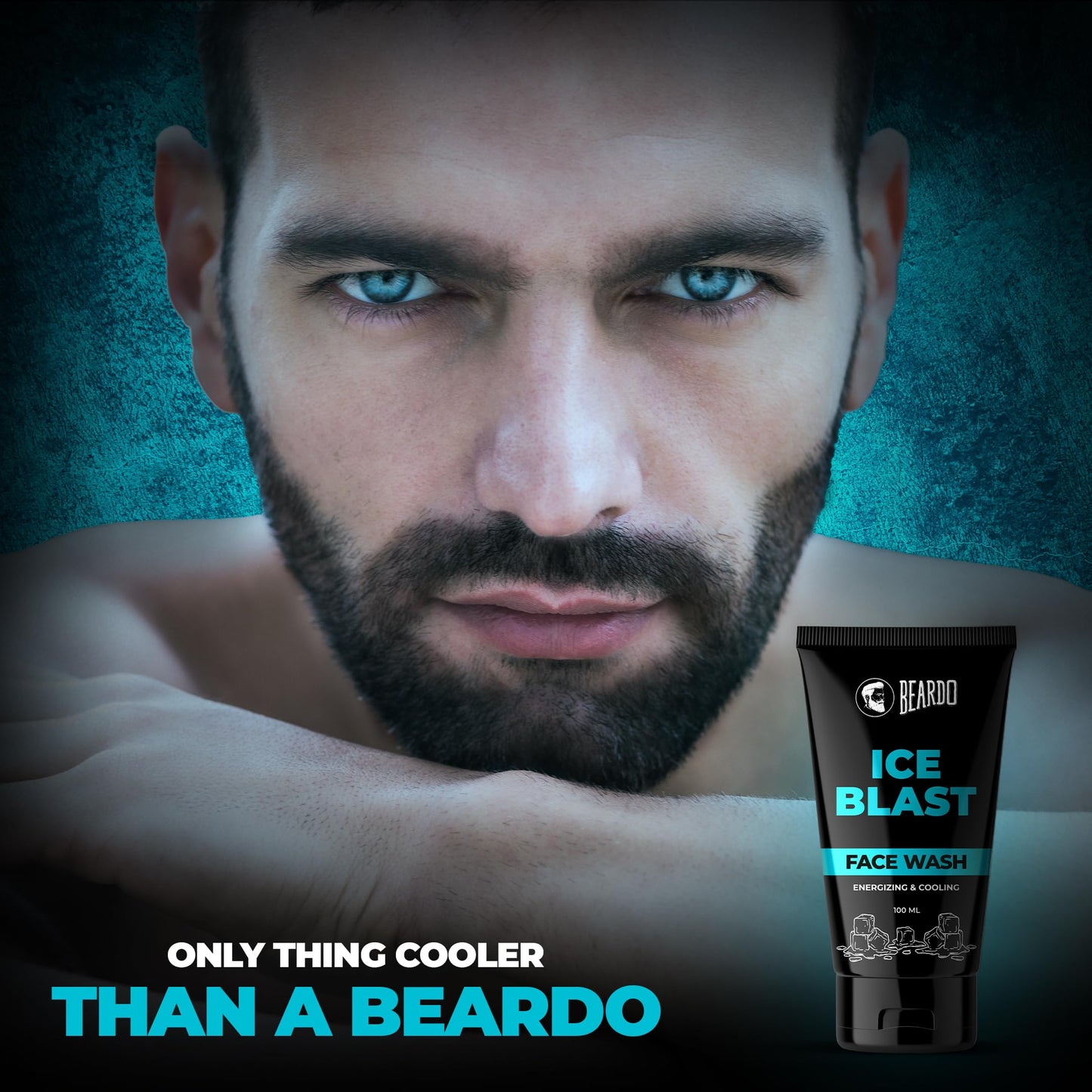 BEARDO Ice Blast Cooling Facewash for Men, 100 ml | INSTANT Icy freshness | Aloe Vera Face wash, Vitamin E & Menthol for cool lock technology | Refreshing & Hydrating facewash