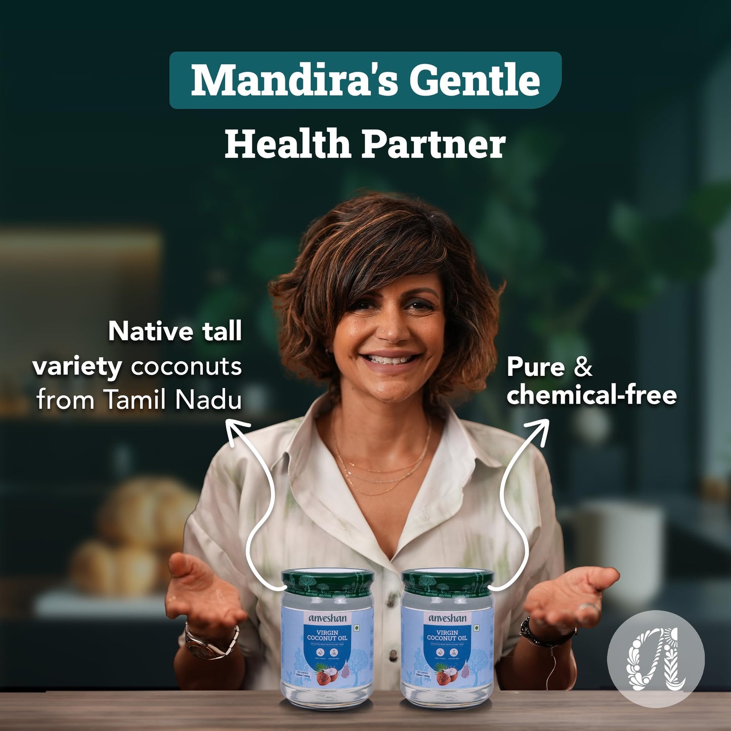 Anveshan Cold Pressed Virgin Coconut Oil 500ML | Glass Jar | Virgin Coconut Oil for Cooking | Virgin Coconut oil for massage | 100% Pure, Natural,Chemical-Free & Edible Coconut Oil | For Cooking, Skin & Hair Health, Oil Pulling