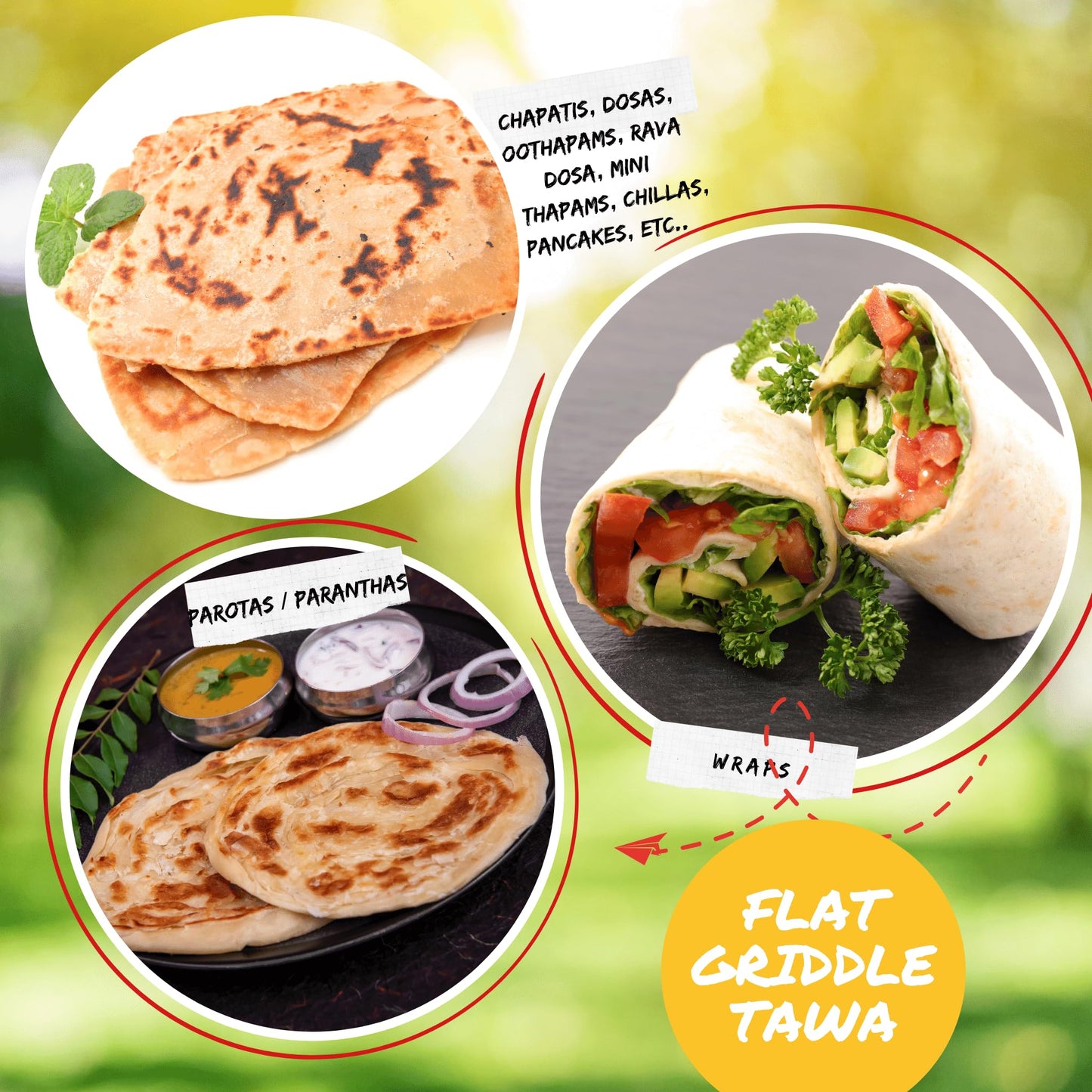 Trilonium Triple-Seasoned Iron Boulder Square Griddle pathri Tawa 30 x 30 cms | Ultra Smooth | Weights 5.8 Kgs