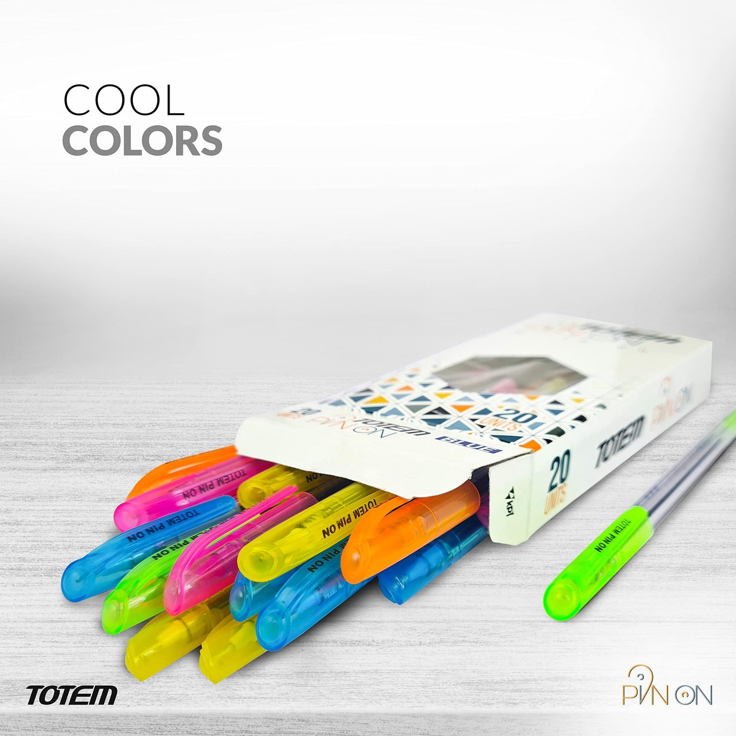 TOTEM Pin On Ball Pens | 60 Blue Ink Pens | 0.7 mm Tip | Comfortable Grip | Pens Combo Pack | Best Pens for Writing | Perfect for KIds