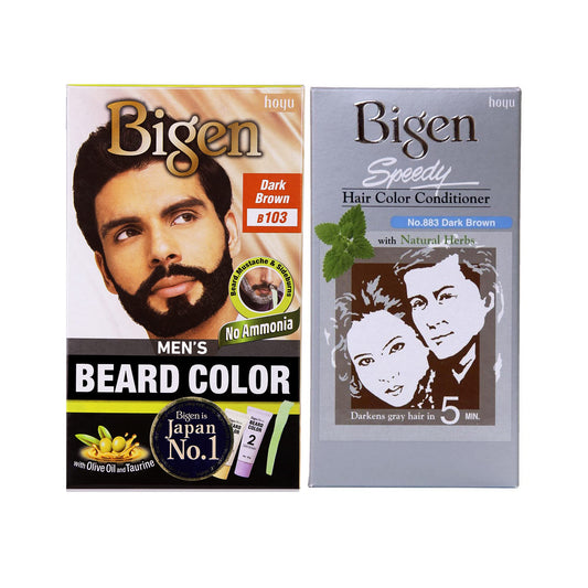Bigen Beard Brown Color 103 & Speedy Color 883 (Pack Of 2)