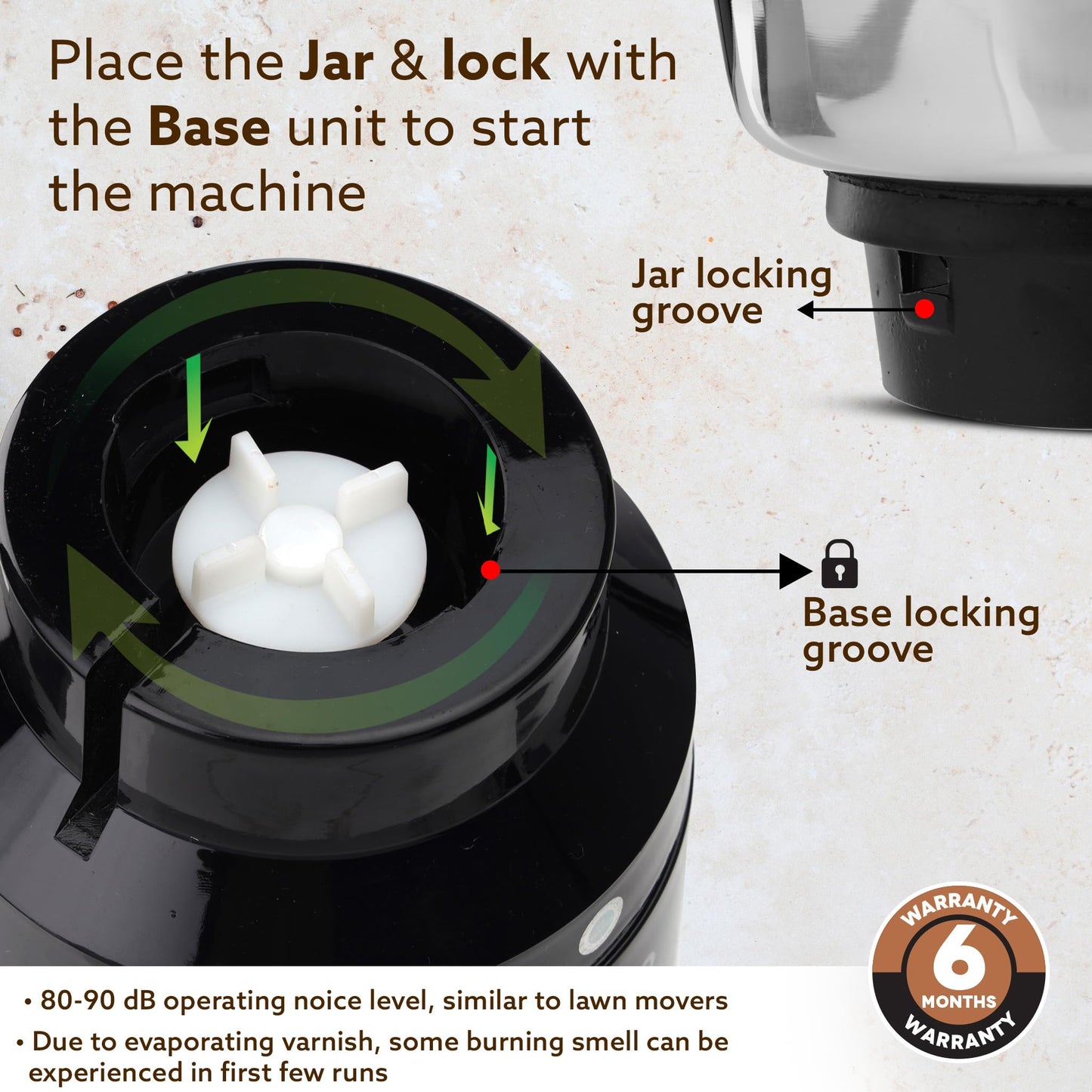 AGARO Grand Commercial Mixer Grinder 1400W, Heavy Duty, 100% Pure Copper Motor, Stainless Steel Jar, 3 Speed with Incher, Stainless Steel Blades, Wet & Dry Grinding, Black & Grey